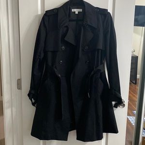 New York & Company Large Trench Coat- Black